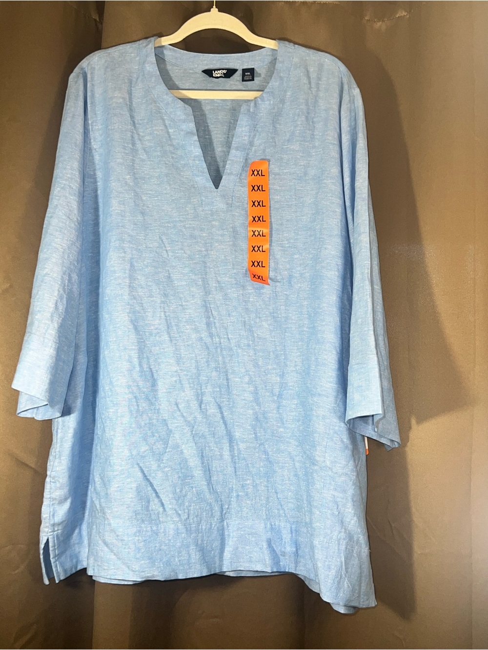 Lands' End Light Blue women’s Tunic-Style Button Down